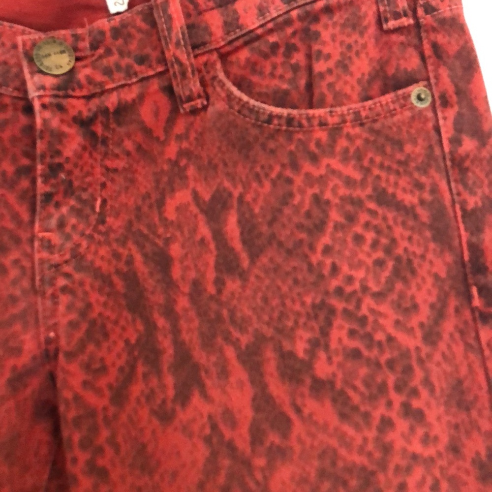 Current Elliott Red Python Printed Denim - image 2